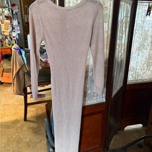 VENUS Elegant Long Sleeve Metallic Dress